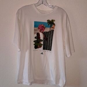 Adidas White Los Angeles Graphic Tee
